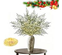 Pre Lit Pine Stems That Twinkle,Pine Stem s And Light Up Branches,Lit Stems Battery,Christmas Artificial Pines Needles Branches Garland for DIY Wreaths, Vase Fillers, Indoor Outdoor Decor (8 pcs)
