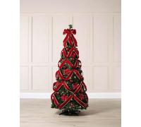 Pre-Lit Pop-Up Poinsettia Christmas Tree, 6 ft