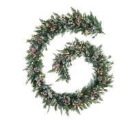 Pre-Lit Snow Flocked Mixed Tip Garland