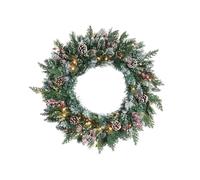 Pre-Lit Snow Flocked Mixed Tip Wreath