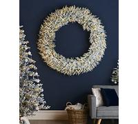 Pre-Lit Snow Flocked Natural Fir Majestic Christmas Wreath