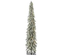 Pre-Lit Snow Flocked Pencil Christmas Tree, 6.5 ft