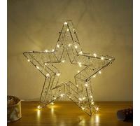 38cm LED Christmas Star Wire Silhouette Window Table Decoration Warm White Indoor Home