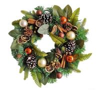 Pre-Lit Style Faux Spruce Wreath 20 Inch Snowy