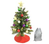 Pre-Lit Tabletop Christmas Tree, 2FT (24 inch) /60cm Small Artificial Xmas Tree with Lights and Timer, Star Treetop, Ornaments, Mini Tree Skirt and Drawstring Bag