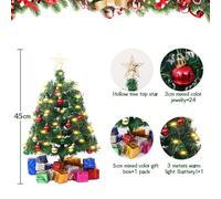 Pre-lit Tree Tabletop Small Artificial Xmas with 30 LED Light Festive Decoration for Room Great Gift Families Friends Children