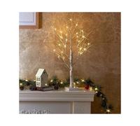 (Pre-Lit Twig Tree 2ft) Small Birch Twig Tree Pre-Lit 24 Warm White LED USB Battery Operated Festive