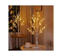 (Pre-Lit Twig Tree 2ft x2) Small Birch Twig Tree Pre-Lit 24 Warm White LED USB Battery Operated Festive