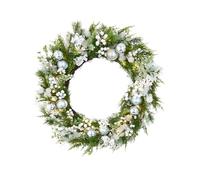 Pre-Lit White Berry Mixed Tip Wreath