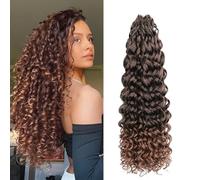Pre looped Gogo Curl Crochet Hair 18 Inch 8 Packs Pre twisted Ocean Wave Crochet Hair for Black Women Water Wave Deep Wave Braiding Extensions for Women(T30)