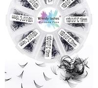 Pre Made Fan Volume Eyelash Extensions 10D 0.07mm C Curl 13-20mm Mixed Tray 500 Fans Premade Fans Loose Volume Lash Extensions Handmade Promade Loose Fans Lash(500-10D-0.07-C-1320)