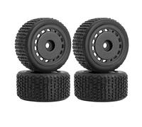Pre-Mounted Pin Buggy Tires and Wheels Rims Hub Tires Set for 1/24 Losi Micro-B 1/28 Losi Micro-T Wltoys 244016 Upgrade Part (Black Micro-T)