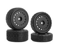 Pre-Mounted Pin Buggy Tires and Wheels Rims Hub Tires Set for 1/24 Losi Micro-B 1/28 Losi Micro-T Wltoys 244016 Upgrade Part (Black Micro-B)