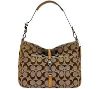 Pre-owned Canvas Shoulder Bag - female - Coach Pre-owned - Vintage Shoulder Bags - Beige - ONE SIZE - Pre-owned ONE SIZE