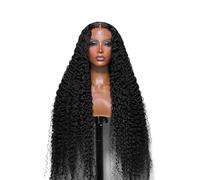 Pre Plucked 250 Density 13x6 Deep Wave Lace Front Wig Human Hair Pre Plucked Curly HD Transparent Wigs Beginner Friendly(18inches)