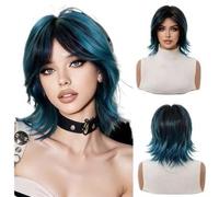 Pre Plucked Black High-rise, Short Hair Wig, Eight Character Bangs, Neutral Style, Real Full Head Cover, Daily Wear Beginner Friendly(C)