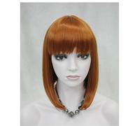 Pre Plucked Short Straight Hair With Bangs, Natural Facial Repair Wig Beginner Friendly(Orange)