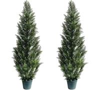 Pre-Potted 4' Artificial Cedar Topiary Outdoor Indoor Tree (Pack of 2)