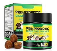 Pre & Probiotic Digestive for Dogs (Duck Flavour | 30 Soft Chews) - Gut & stomach Health Supplement with Enzymes, Pumpkin & Papaya, Digestive Support, Anti Diarrhea & Bloating Relief