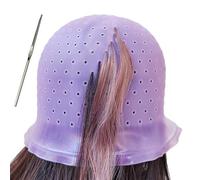 Pre-punched Holes Silicone Highlight Hair Cap with Needle Professional Reusable Highlight Cap and Hook Kit, Highlighting Frosting Cap, Highlight Cap, Color Hair Salon Hairdressing Tools for Women Men