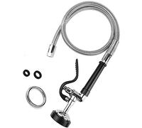 Pre Rinse Sprayer and Hose Replacement Kit for Pull Out Kitchen Spray/Commercial Tap/Sink Mixer/Dish Rinser - Inner Hose of PEX - Stainless Steel Spray Head/Spray Hose Length 96cm