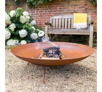 Pre-Rusted Corten Steel Fire Pit - Rust / Limited assembly required / 80cm