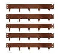 (Pre-Rusted) Metal Lawn Edging Garden Border - 5 Pieces