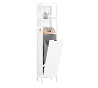 Pre-sale SoBuy BZR123-W, Bathroom Tall Cabinet Bathroom Storage Cabinet with Laundry Basket, White
