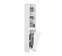 Pre-sale SoBuy BZR158-W, Bathroom Tall Cabinet Cupboard Bathroom Storage Cabinet with Laundry Basket, White