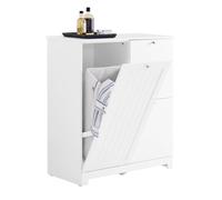 Pre-sale SoBuy BZR213-W, Slim Bathroom Storage Cabinet with 3 Laundry Baskets - Tall Narrow Freestanding Unit 78x38x90cm - 1 Large Integrated Hamp