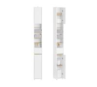 Pre-sale SoBuy BZR34-WN, Tall Bathroom Cabinet 20cm, Cupboard Bathroom Storage Unit Freestanding, Water-Resistant MDF with Adjustable Shelves, White a