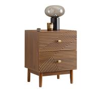 Pre-sale SoBuy FBT170-N, Vintage Bedside Table with 2 Drawers, Wooden Side Table with Rubber Wood Legs, Nightstand for Bedroom, Living Room, and Study