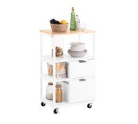 Pre-sale SoBuy FKW111-WN, Kitchen Trolley Cart Kitchen Storage Trolley Serving Trolley, White