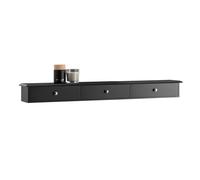 Pre-sale SoBuy FRG43-L-SCH, Floating Shelf with 3 Drawers - Modern Wall Mounted Shelf for Bedroom, Hallway & Living Room, Black W94 x D15 x H10cm