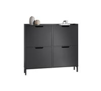 Pre-sale SoBuy FSR100-SCH, Narrow Shoe Rack Shoe Cabinet with 4 Flip Drawers Slim Wooden Storage Cupboard for Hallway Entrance Foyer or Understairs Bl