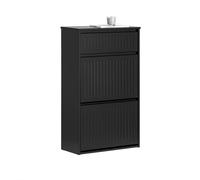 Pre-sale SoBuy FSR165-SCH, 2 Flip-drawers 1 Pull Out Drawer Shoe Cabinet Shoe Rack Shoe Storage Cupboard, Black