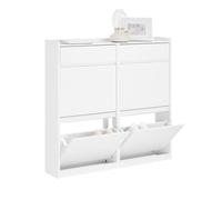 Pre-sale SoBuy FSR169-W, Shoe Cabinet Shoe Rack Shoe Storage Cupboard with 4 Flip-drawers and 2 Pull Out Drawers, White