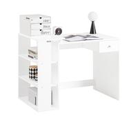 Pre-sale SoBuy FWT35-W, Home Office Table, Computer Desk Workstation with Storage Shelves, White