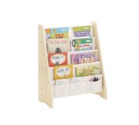 Pre-sale SoBuy KMB50-N, Children Kids Bookcase Book Shelf 4 Tiers Sling Storage Rack Organizer Holder, Black