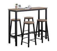 Pre-sale SoBuy OGT22-SCH, Bar Set- Bar Table and 4 Stools, Home Kitchen Furniture Dining Set, Black