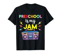 Pre School is My Jam 80s 90s Retro Teachers Day Cute Women Value Graphic T-Shirt, Men, Black, S