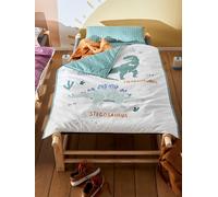 Pre-School Nap Time Bedding, MINILI DINOS green medium solid with desig