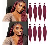 Pre Stretched 20 Inch 8 Packs Braiding Hair Extensions Braid Professional Yaki Synthetic Fiber Crochet Twist Braids Ombre Brown Black Blonde Hair Dark Red