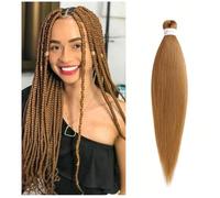 Pre-Stretched 26 Inch Braiding Hair - Yaki Straight Synthetic Hair for Crochet, Box Braids & Twists - Heat-Tolerant, Tangle-Free, Natural Look for Women (Camel)