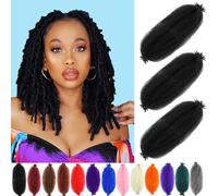 Pre Stretched Afro Twist Hair Extensions Pre Stretched for Soft Braids Marley Twist Afro Kinky Twist (8 inch (3pcs) 1B
