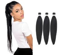Pre Stretched Braid (PACK OF 3) 28" long Easy Braiding Crochet Anti Bacterial Yaki Texture Hair Extension Ombre Hot Water setting No Itch 270g, by Smart Braid COLOUR 2 Dark Brown (UK SELLER)
