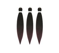 Pre Stretched Braid (PACK OF 3) by Smart Braid 16" long (IDEAL FOR KIDS) Easy Braiding Crochet Anti Bacterial Yaki Texture Hair Extension Ombre Hot Water setting No Itch (2 Dark Brown)