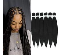 Pre-stretched Braiding Hair 26 inch 6 Packs Professional Synthetic Fiber Crochet EZ Braids Yaki Texture Braiding Hair Extensions