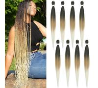 Pre Stretched Braiding Hair - 30 Inch Soft Yaki Texture 8 Packs Crochet Hair Extensions Braids for Black Women (30 Inch, 1B/27/613)