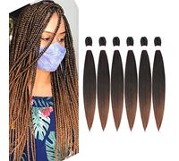 Pre-Stretched Braiding Hair Easy Braid Professional Itch- Synthetic Fibre Crochet Braids Yaki Texture Hair Extensions 6 Packs Braid Hair (26 Inch(Pack of 6), 1B/30#)